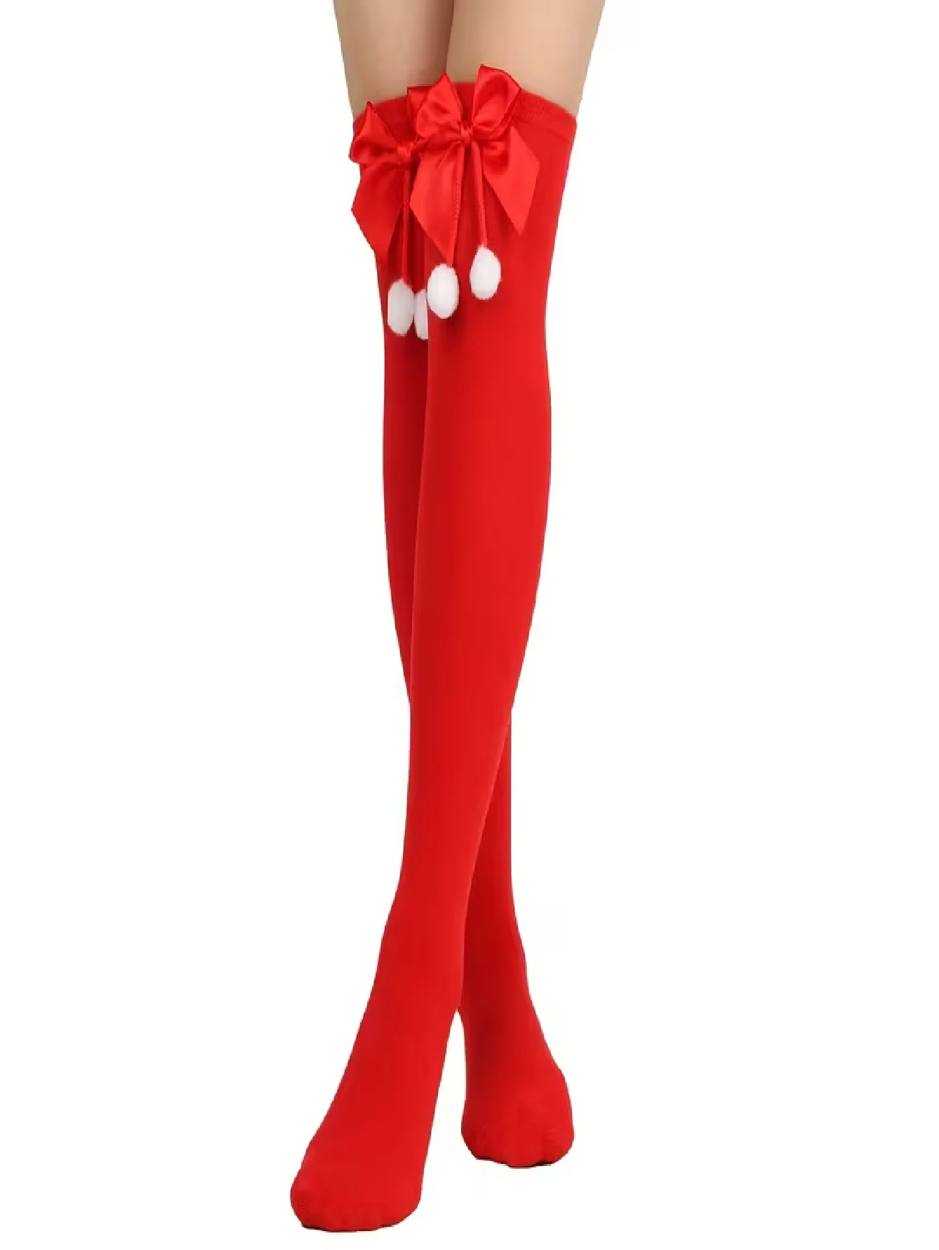 1 x Pair of Red Thigh-High Sto - Women'S Red Accessories recension och pris
