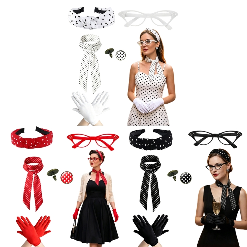 5Pcs 1950S Women Costumes with - Women'S Accessories In The 1950S recension och pris
